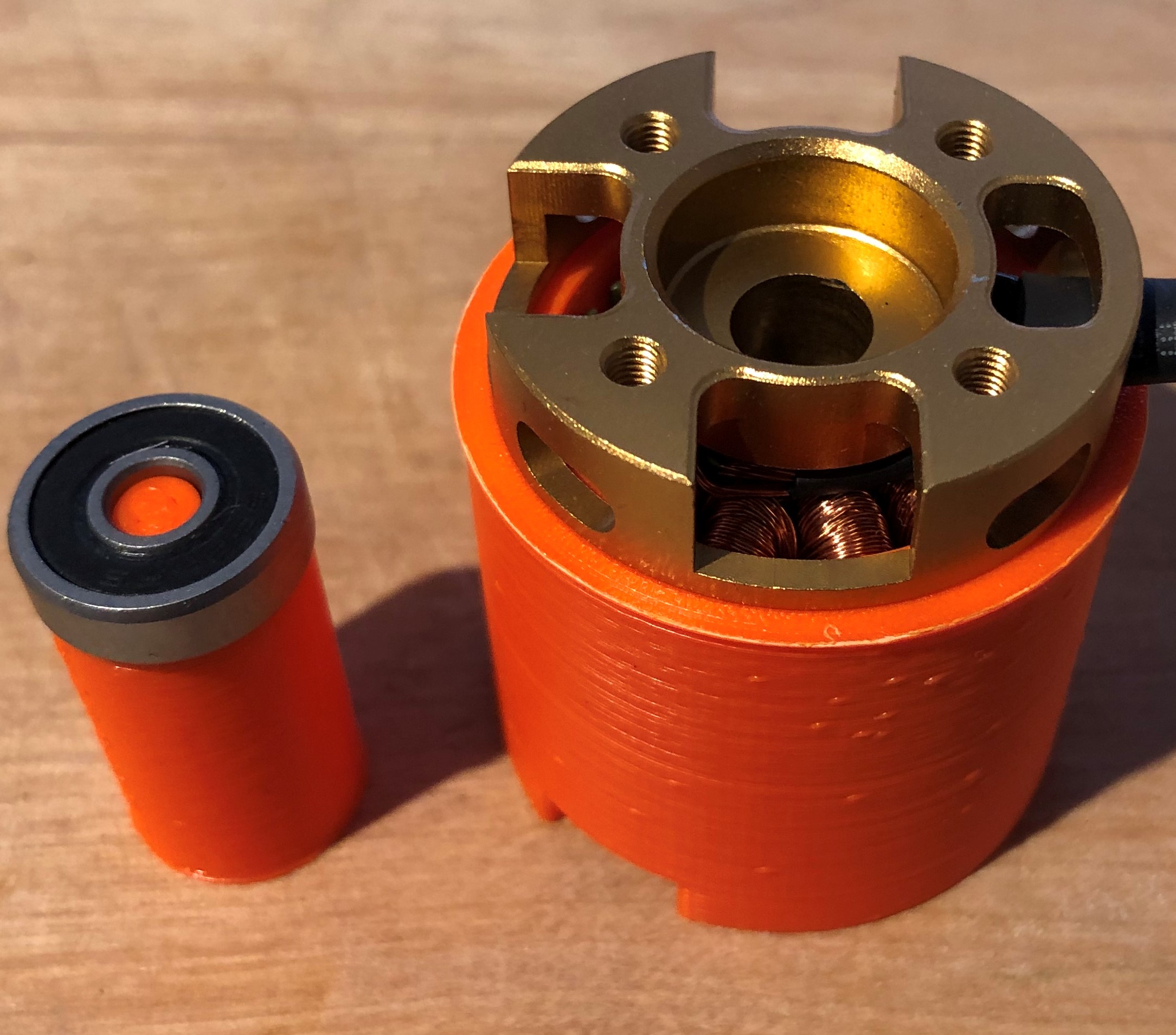 integrating the bearings using the mounting aid