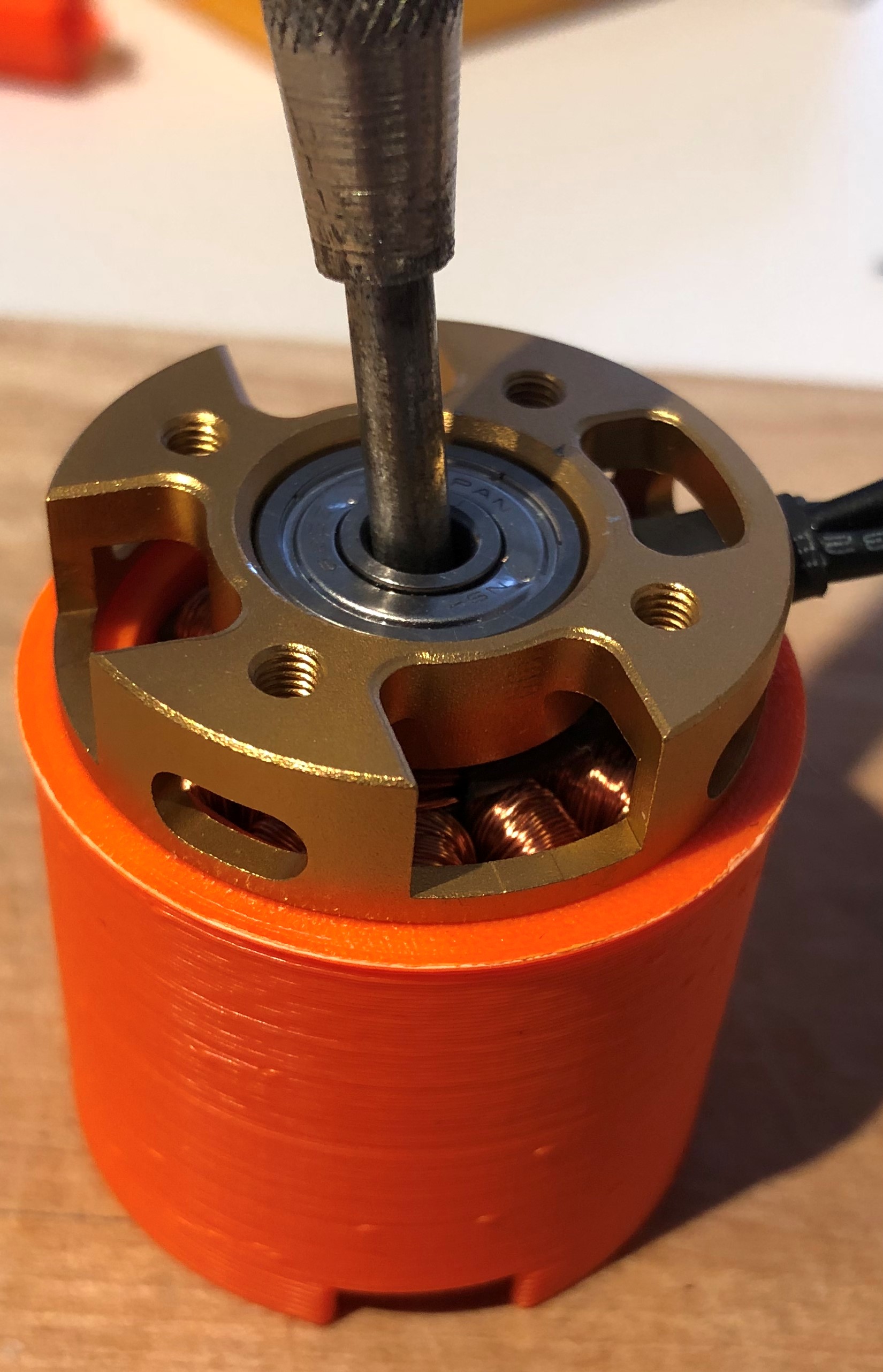 Removing the two small bearings